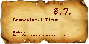 Brandeiszki Timur névjegykártya