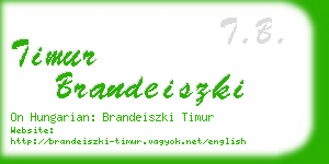 timur brandeiszki business card